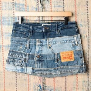 Custom upcycled patchwork skirt